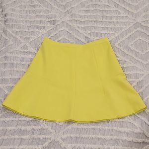 Bright neon yellow J Crew mini skirt size 0, new without tags!